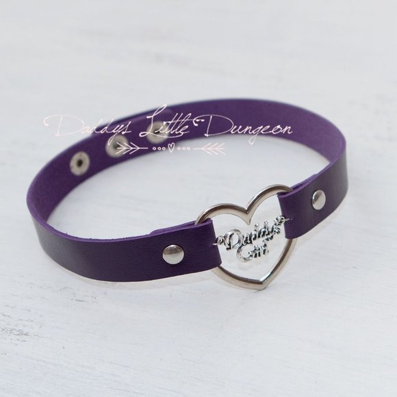 Purple Daddy's Girl Charm Heart Day Collar Lolita Choker for Cosplay - Picture 1 of 1